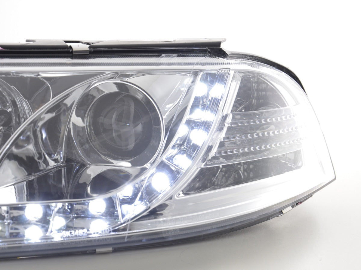Scheinwerfer Set Daylight LED TFL-Optik VW Passat Typ 3BG 00-05 chrom für Rechtslenker Scheinwerfer Set Daylight LED TFL-Optik VW Passat Typ 3BG 00-05 chrom für Rechtslenker